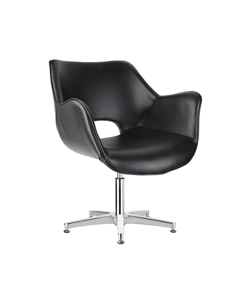 Chloe Black - Black Waiting chair - Chrome cross base